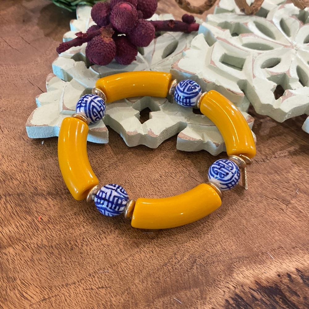 Marigold Beaded Tubular Bracelet